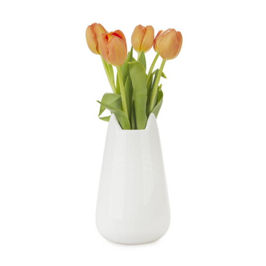 White cat ceramic vase - Image 4