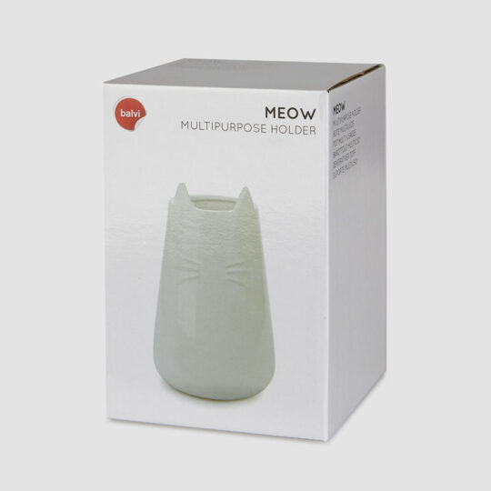 White cat ceramic vase - Image 3