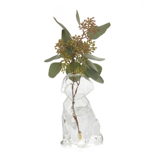 Transparent doggie vase
